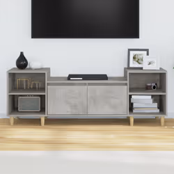 vidaXL Mobile per TV Grigio Cemento 160x35x55 cm Legno Multistrato - Vista aggiuntiva 3