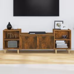 vidaXL Mobile TV Rovere Fumo 160x35x55 cm in Legno Multistrato - Vista aggiuntiva 3