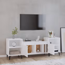 vidaXL Mobile Porta TV Bianco 160x35x55 cm in Legno Multistrato - Vista aggiuntiva 3