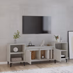 vidaXL Mobile per TV Grigio Cemento 160x35x55 cm Legno Multistrato - Vista aggiuntiva 3