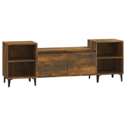 vidaXL Mobile TV Rovere Fumo 160x35x55 cm in Legno Multistrato - Vista aggiuntiva 2