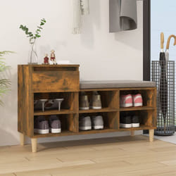 Scarpiera Salvaspazio, Portascarpe Rovere Fumo 102x36x60 cm in Legno Multistrato Vidaxl
