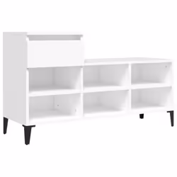 vidaXL Scarpiera Bianca 102x36x60 cm in Legno Multistrato - Vista aggiuntiva 2