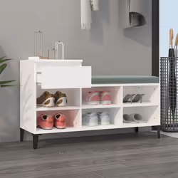 vidaXL Scarpiera Bianca 102x36x60 cm in Legno Multistrato - Vista aggiuntiva 3