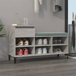 Scarpiera Salvaspazio, Portascarpe Grigio Cemento 102x36x60 cm in Legno Multistrato vidaXL