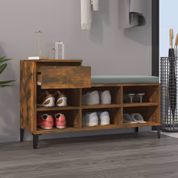 vidaXL Scarpiera Rovere Fumo 102x36x60 cm in Legno Multistrato - Vista aggiuntiva 3