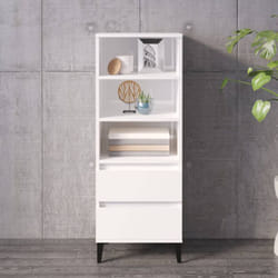 Credenza, Madia per salotto Moderna Bianco Lucido 40x36x110 cm in Legno Multistrato vidaXL