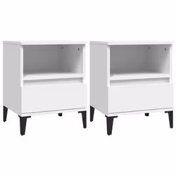 Comodini 2 pz in Bianco 40x35x50 cmcod mxl 121335 - Vista aggiuntiva 2