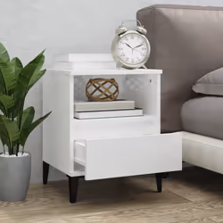 vidaXL Comodini 2 pz in Bianco Lucido 40x35x50 cm - Vista aggiuntiva 3
