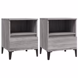 vidaXL Comodino 2 pz Grigio Sonoma 40x35x50 cm - Vista aggiuntiva 2