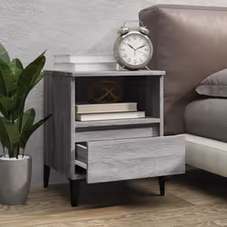 vidaXL Comodino 2 pz Grigio Sonoma 40x35x50 cm - Vista aggiuntiva 3