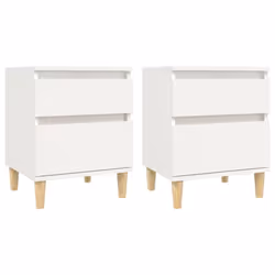 vidaXL Comodini 2 pz in Bianco 40x35x50 cm - Vista aggiuntiva 2