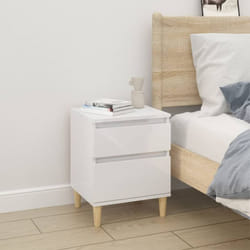 Vidaxl - Comodino da Camera da Letto, Tavolino da notte Bianco Lucido 40x35x50 cm