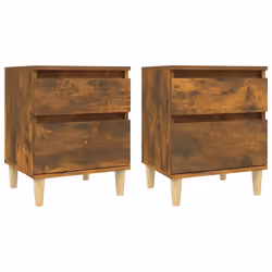 vidaXL Comodini 2pz Rovere Fumo 40x35x50 cm - Vista aggiuntiva 2