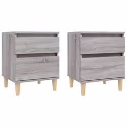 vidaXL Comodino 2 pz Grigio Sonoma 40x35x50 cm - Vista aggiuntiva 2