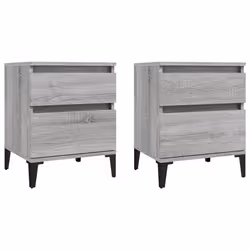 vidaXL Comodino 2 pz Grigio Sonoma 40x35x50 cm - Vista aggiuntiva 2