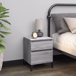 vidaXL Comodino 2 pz Grigio Sonoma 40x35x50 cm - Vista aggiuntiva 3