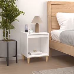vidaXL Comodini 2 pz in Bianco 40x35x50 cm - Vista aggiuntiva 3