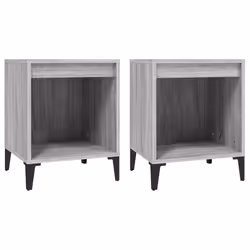 vidaXL Comodino 2 pz Grigio Sonoma 40x35x50 cm - Vista aggiuntiva 2