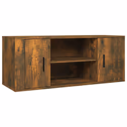 vidaXL Mobile TV Rovere Fumo 100x35x40 cm in Legno Multistrato - Vista aggiuntiva 2