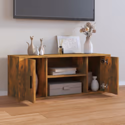 vidaXL Mobile TV Rovere Fumo 100x35x40 cm in Legno Multistrato - Vista aggiuntiva 3