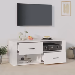 vidaXL Mobile Porta TV Bianco 100x35x40 cm in Legno Multistrato - Vista aggiuntiva 3