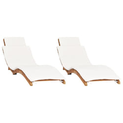 VidaXL 3143633 sedia da esterno Salone Seduta imbottita Teak Crema, Bianco