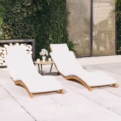 VidaXL 3143633 sedia da esterno Salone Seduta imbottita Teak Crema, Bianco