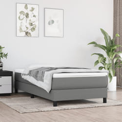 vidaXL Giroletto senza Materasso Grigio Scuro 90x200 cm Tessuto