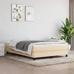 vidaXL Giroletto senza Materasso Crema 140x200 cm in Tessuto