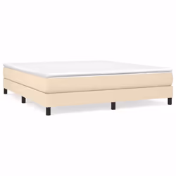 vidaXL Giroletto senza Materasso Crema 160x200 cm in Tessuto - Vista aggiuntiva 2