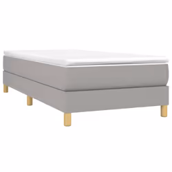 vidaXL Giroletto senza Materasso Grigio Chiaro 90x200 cm Tessuto - Vista aggiuntiva 3