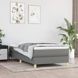 vidaXL Giroletto senza Materasso Grigio Scuro 100x200 cm Tessuto