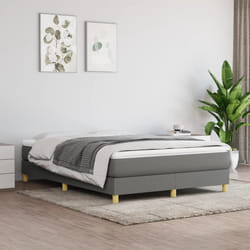 vidaXL Giroletto senza Materasso Grigio Scuro 140x190 cm Tessuto