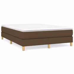 vidaXL Giroletto senza Materasso Marrone Scuro 140x190 cm Tessuto - Vista aggiuntiva 2
