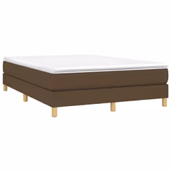 vidaXL Giroletto senza Materasso Marrone Scuro 140x190 cm Tessuto - Vista aggiuntiva 3