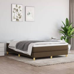 vidaXL Giroletto senza Materasso Marrone Scuro 140x200 cm Tessuto