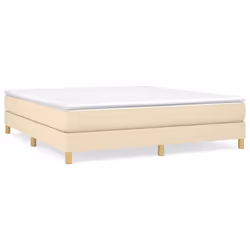 vidaXL Giroletto senza Materasso Crema 160x200 cm in Tessuto - Vista aggiuntiva 2