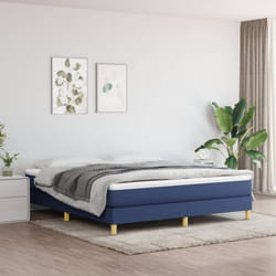 Letto matrimonial, Giroletto, Letto adulto a Molle Blu 160x200 cm in Tessuto Vidaxl