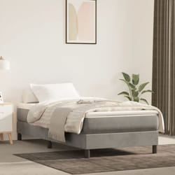Letto adulto, Giroletto a Molle, Letto singolo Grigio Chiaro 90x190 cm in Velluto Vidaxl