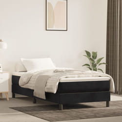 Letto adulto, Giroletto a Molle, Letto singolo Nero 90x190 cm in Tessuto Vidaxl