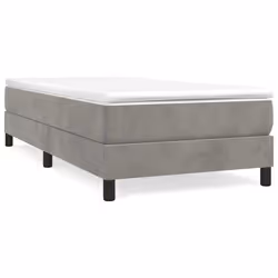 vidaXL Giroletto senza Materasso Grigio Chiaro 90x200 cm Velluto - Vista aggiuntiva 2