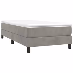 vidaXL Giroletto senza Materasso Grigio Chiaro 90x200 cm Velluto - Vista aggiuntiva 3
