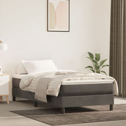 vidaXL Giroletto senza Materasso Grigio Scuro 90x200 cm Velluto