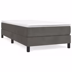 vidaXL Giroletto senza Materasso Grigio Scuro 90x200 cm Velluto - Vista aggiuntiva 2