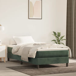 vidaXL Giroletto senza Materasso Verde Scuro 90x200 cm in Velluto