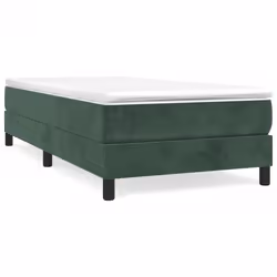 vidaXL Giroletto senza Materasso Verde Scuro 100x200 cm in Velluto - Vista aggiuntiva 2