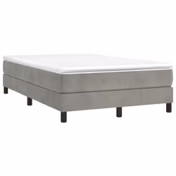 vidaXL Giroletto senza Materasso Grigio Chiaro 120x200 cm Velluto - Vista aggiuntiva 3