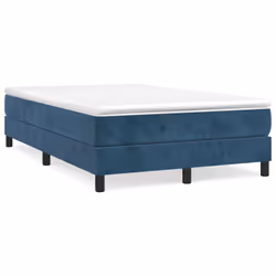 vidaXL Giroletto senza Materasso Blu Scuro 120x200 cm in Velluto - Vista aggiuntiva 2