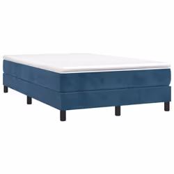 vidaXL Giroletto senza Materasso Blu Scuro 120x200 cm in Velluto - Vista aggiuntiva 3